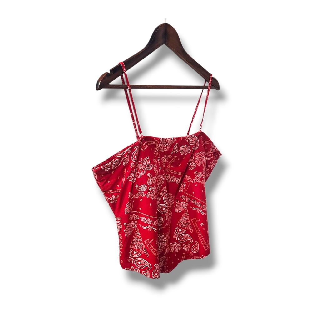 No Boundaries Red Bandana Tube Top With Removable Straps | Junior's XXXL - Picture 4 of 11